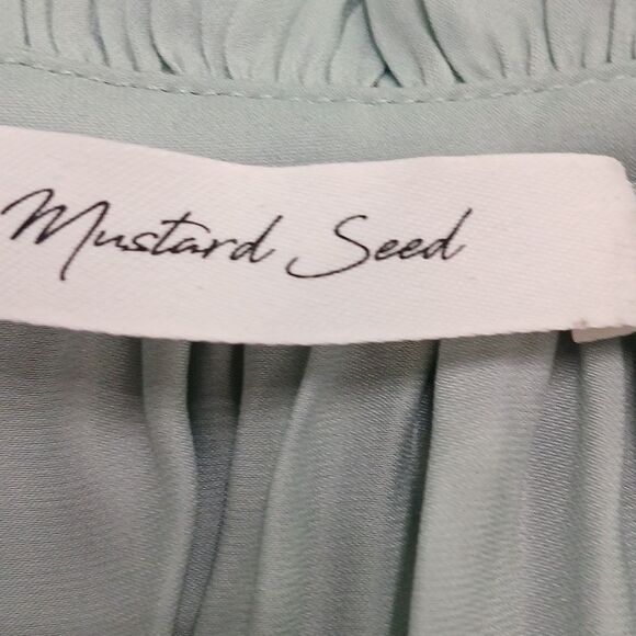 Mustard Seed light mint smocked waist layered mini dress super soft Sz S - Picture 7 of 8